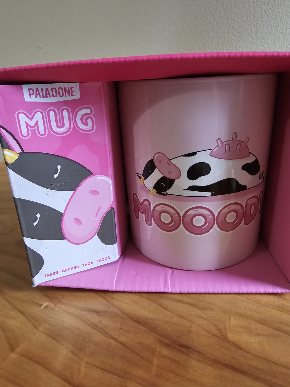 Pink 'Mooody' Cow Graphic Ceramic Mug - Picture 3 of 5